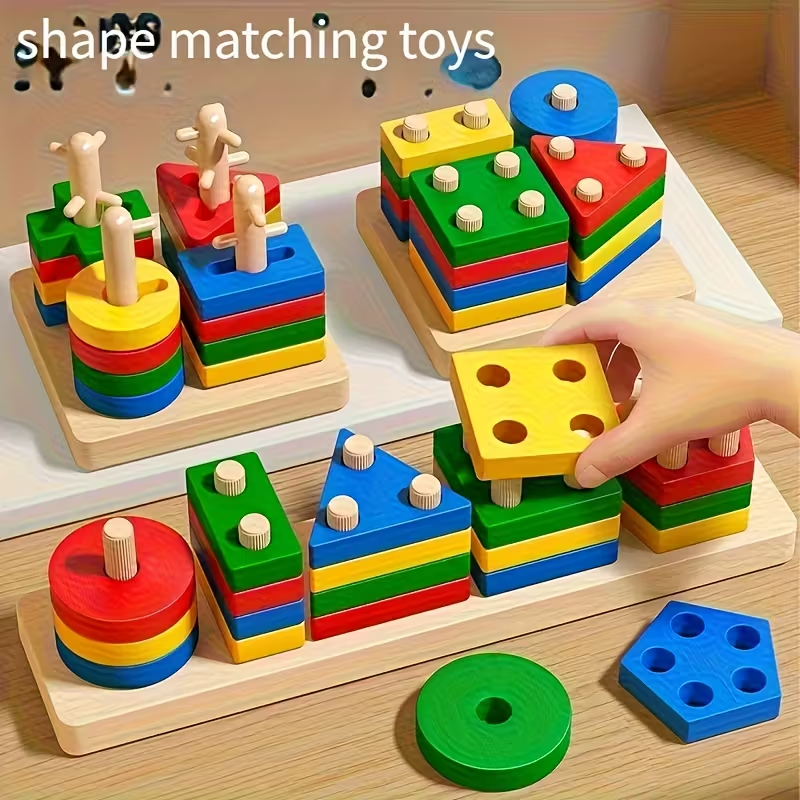 Kids Educational Game 2 - Montessori Wooden Games Baby Toys Puzzle