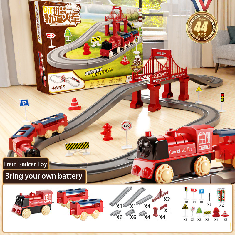 Kids Education Things - 44Pcs/set Electric Train Track Sets Assembling