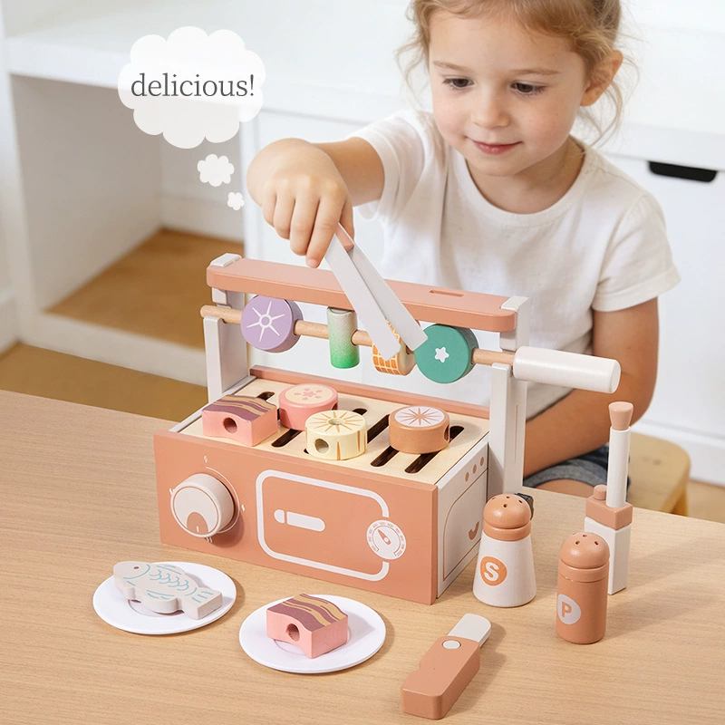 Wooden Pretend Play BBQ Grill  - Kids Without Education reseña y precio