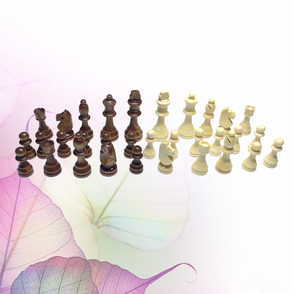 32Pcs Wooden Chess Pieces Set  - Kids Educational Game 2 reseña y precio
