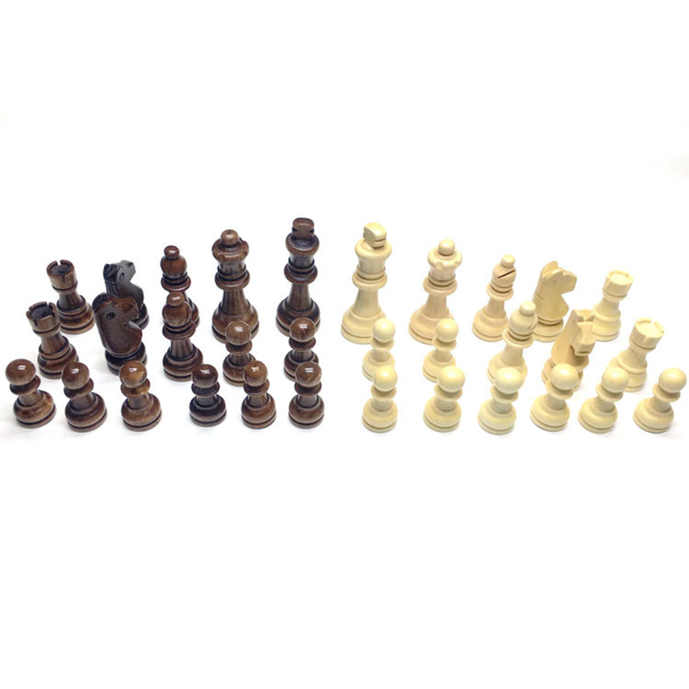 32Pcs Wooden Chess Pieces Set  - Kids Educational Game 2 reseña y precio
