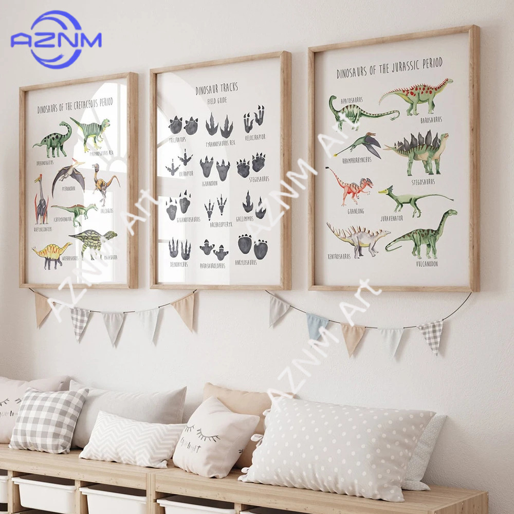 1/3PCS ，The cartoon dinosaur s - Kids Educational Poster reseña y precio