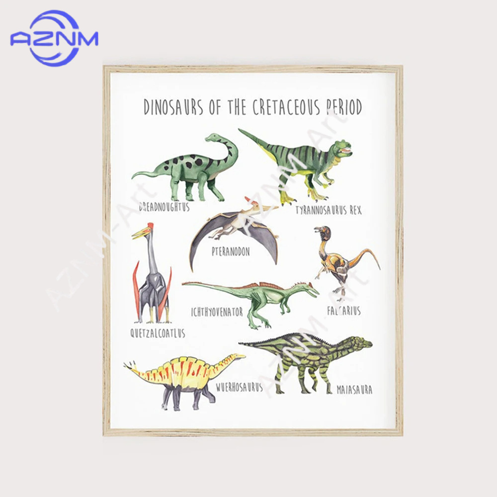 1/3PCS ，The cartoon dinosaur s - Kids Educational Poster reseña y precio