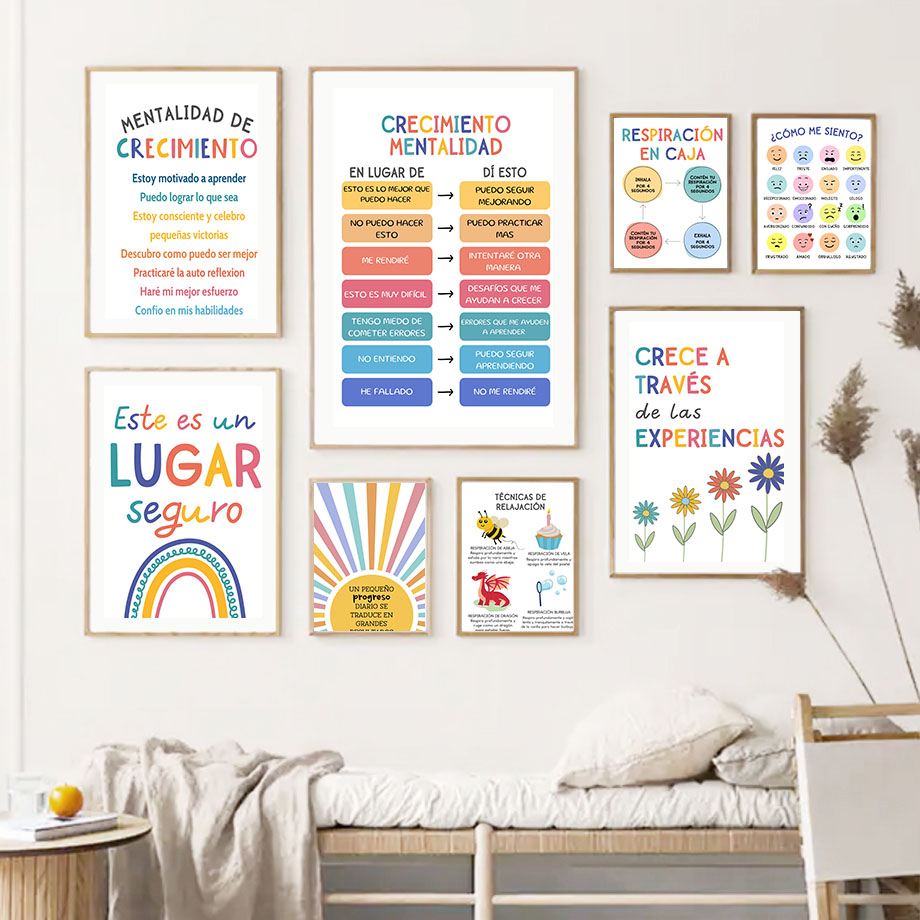 Spanish Education Motto Rainbo - Kids Educational Poster reseña y precio