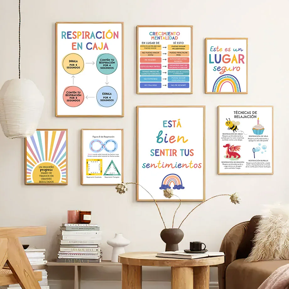 Spanish Education Motto Rainbo - Kids Educational Poster reseña y precio