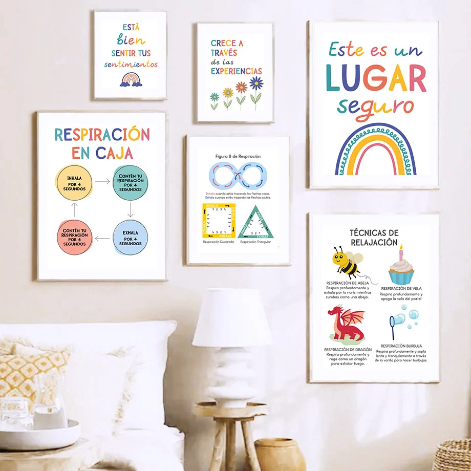 Spanish Education Motto Rainbo - Kids Educational Poster reseña y precio