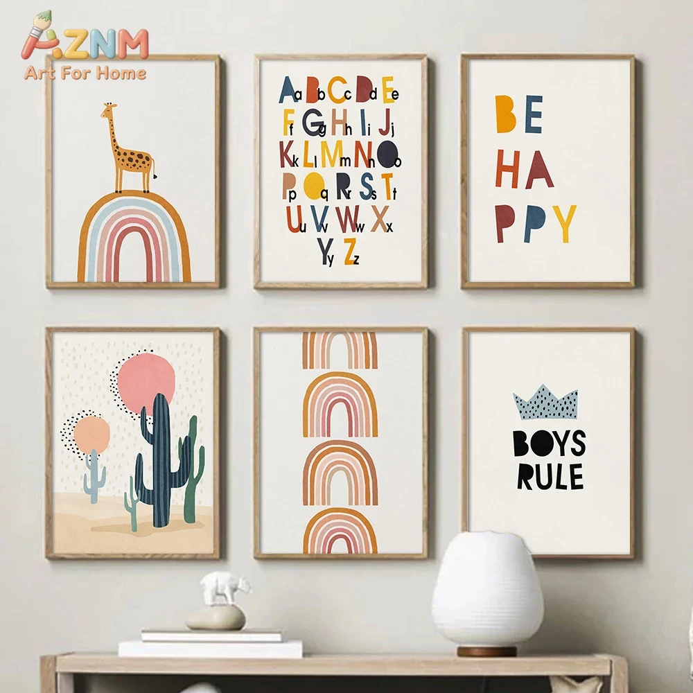 Rainbow Alphabet Poster Educat - Kids Educational Poster reseña y precio