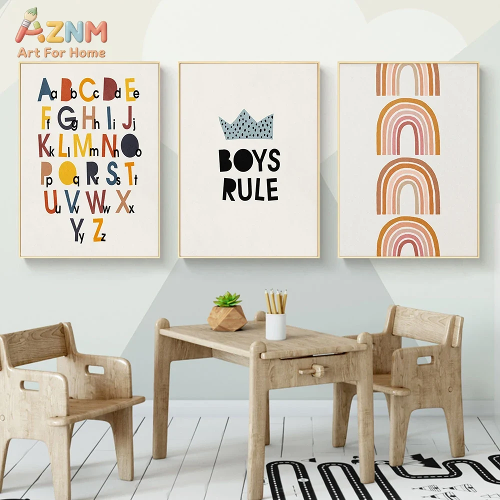 Rainbow Alphabet Poster Educat - Kids Educational Poster reseña y precio