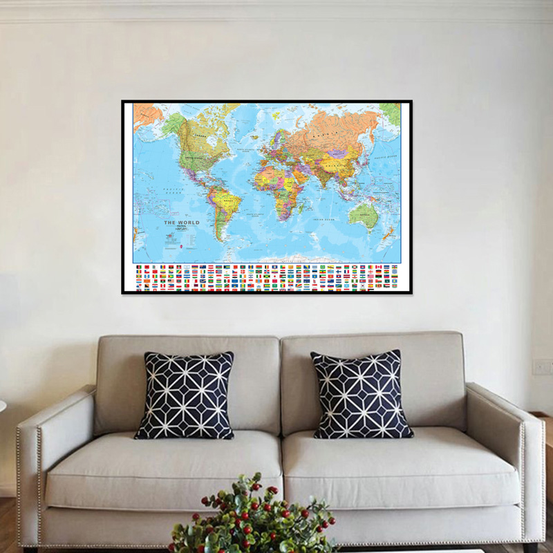 A2 Map of The World 59*42cm wi - Kids Educational Poster reseña y precio