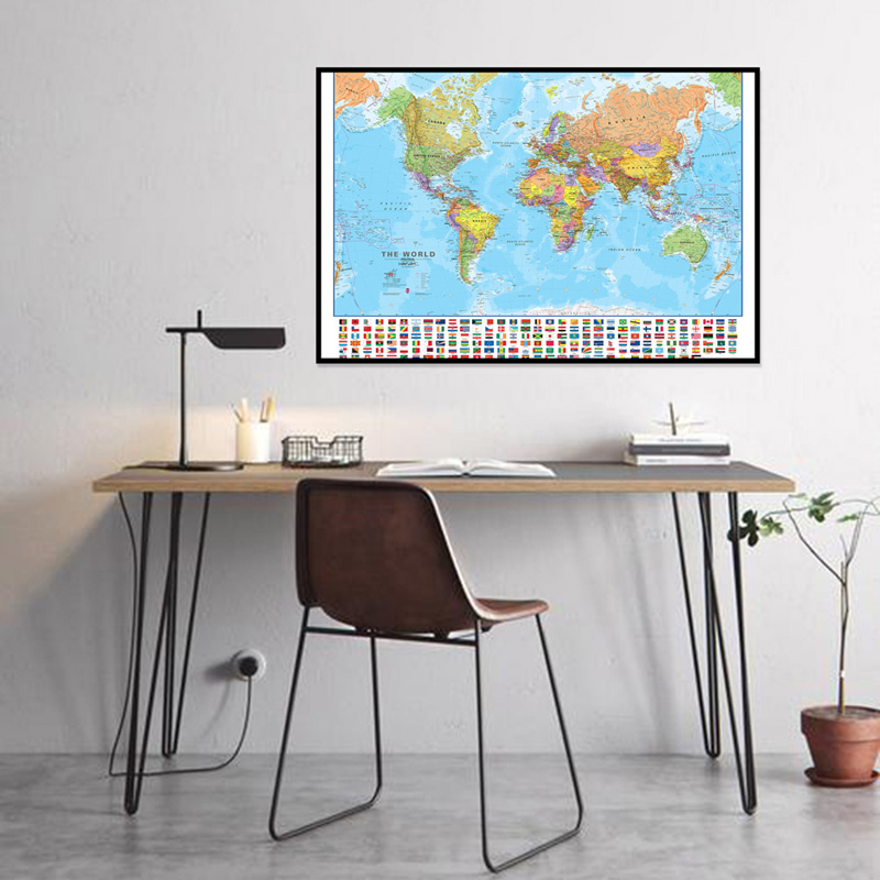 A2 Map of The World 59*42cm wi - Kids Educational Poster reseña y precio