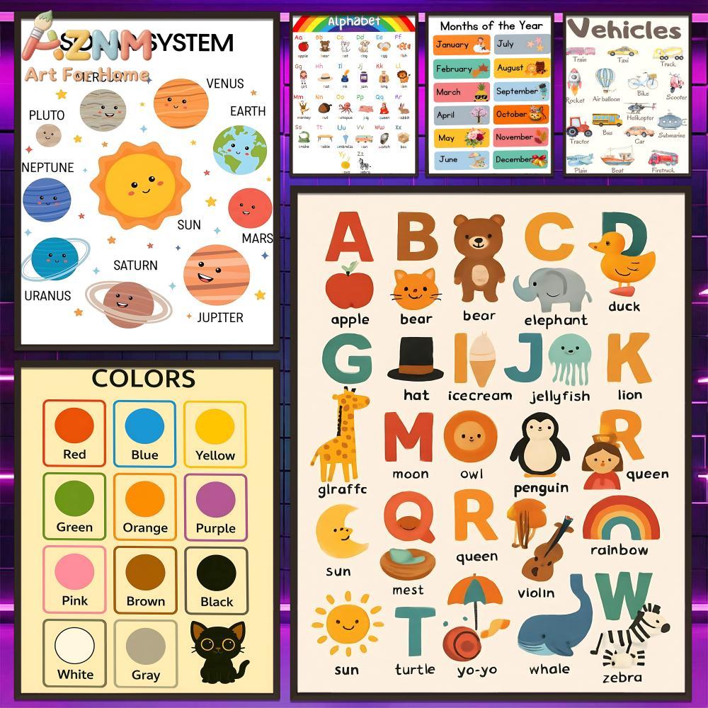 AZNM Kids Educational Canvas W - Kids Educational Poster reseña y precio