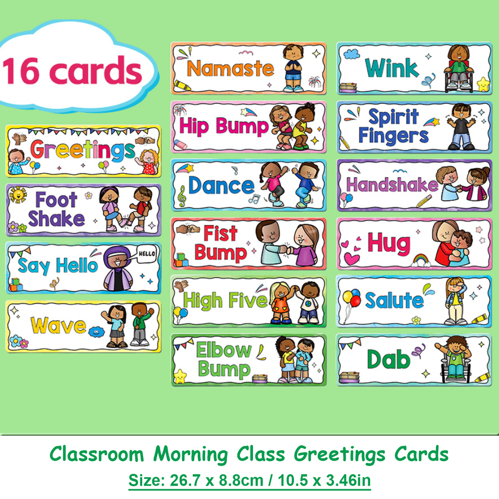 Common Greetings Educational C - Kids Educational Poster reseña y precio