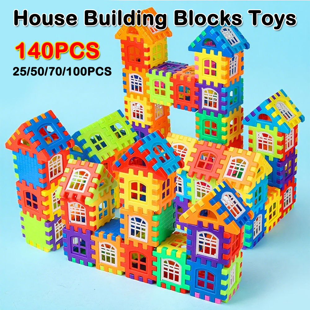 140-25PCS Large House Building - Kids Education Design reseña y precio